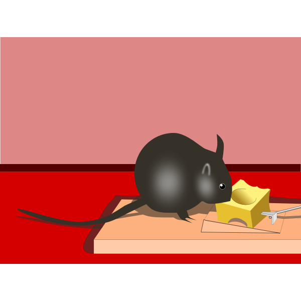 SVG Cheese trap with a mouse