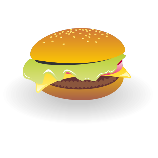 SVG Cheeseburger with sauce vector drawing