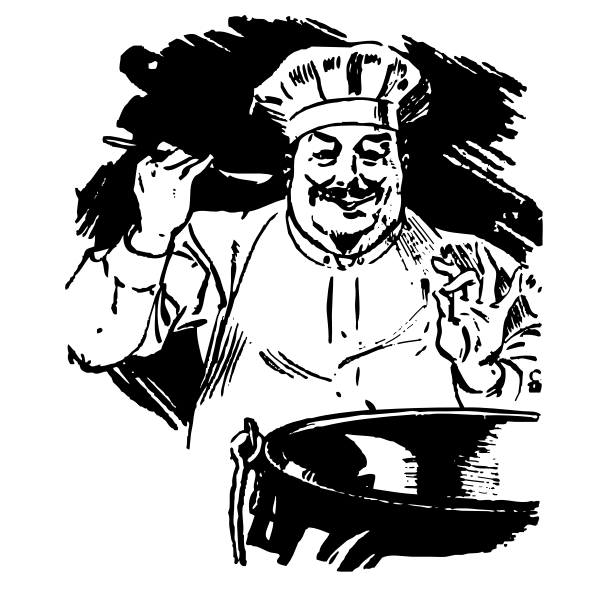 SVG chef with a large pot