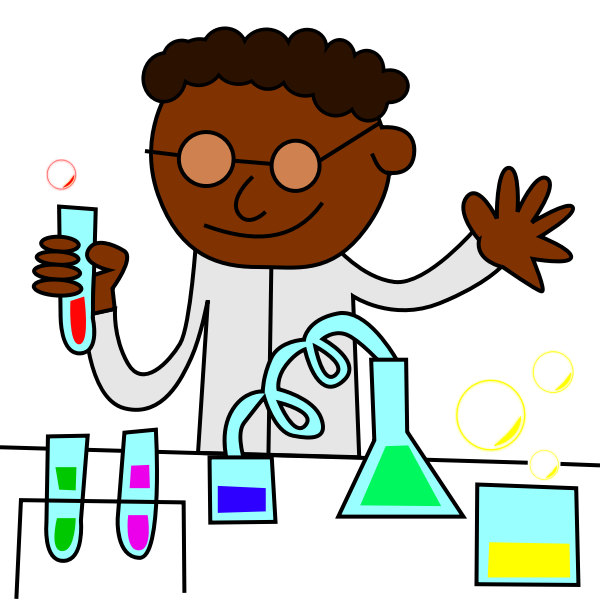 SVG Chemist in a laboratory working