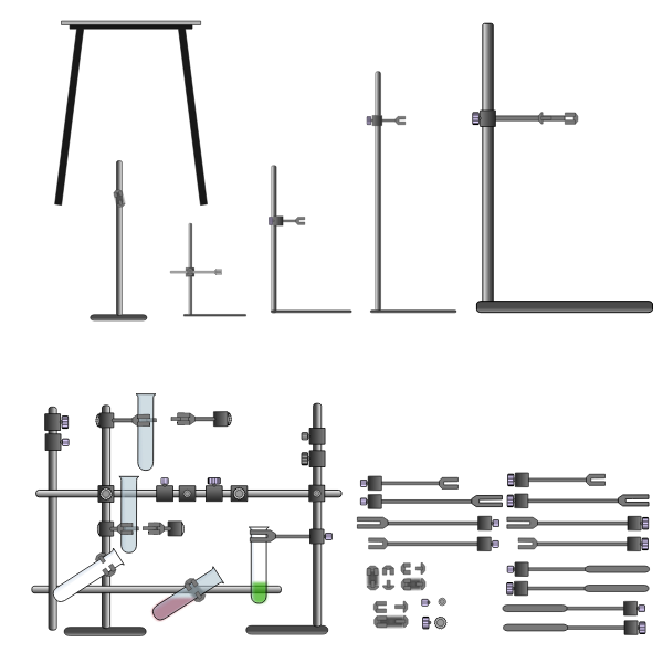SVG Chemistry laboratory tripods and clamps