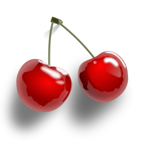 SVG Cherries with shadow vector clip art