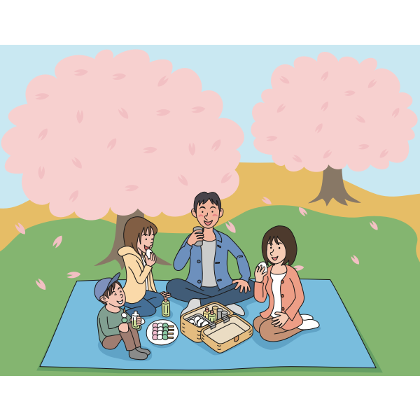 SVG Cherry blossom picnic
