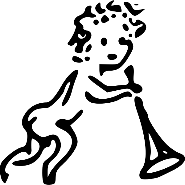 SVG Cherub with trumpet