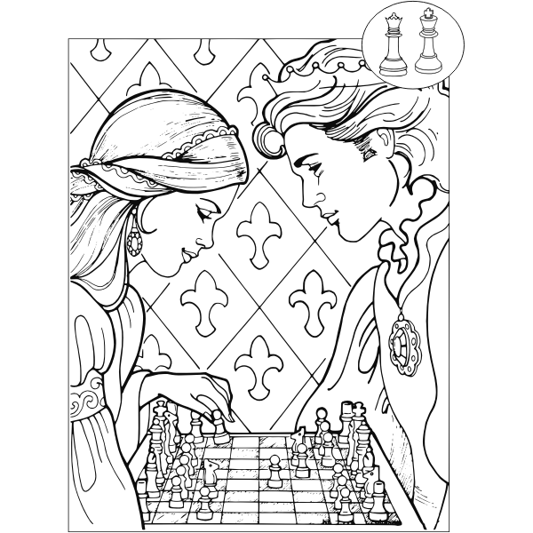 SVG Chess in coloring book