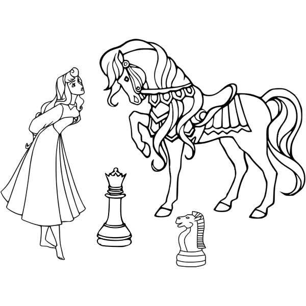 SVG Chess with princess and horse