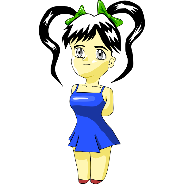 SVG Chibi female character vector clip art