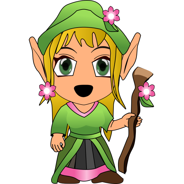SVG Chibi female vector character