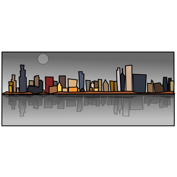 SVG Chicago sky line cartoon vector illustration