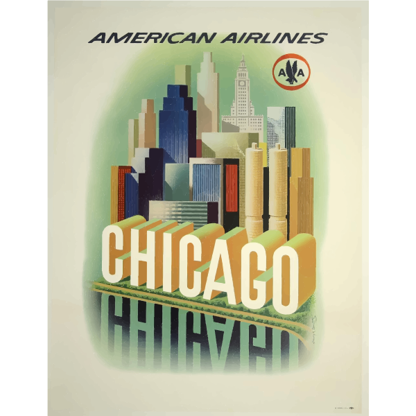 SVG Chicago travel poster