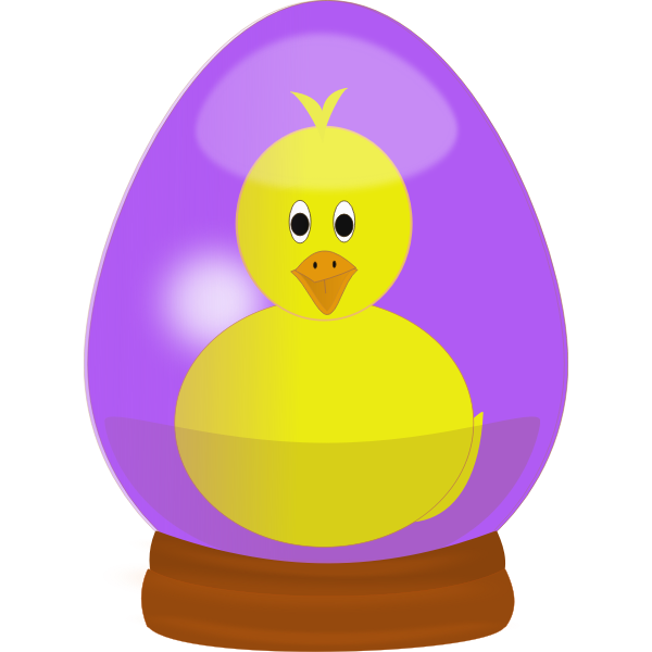 SVG Chick in Easter egg globe vector image