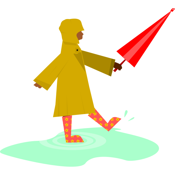 SVG Child playing in the rain