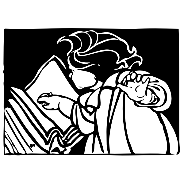 SVG Child reading book vector image