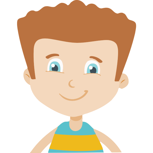 SVG Child with retro hair