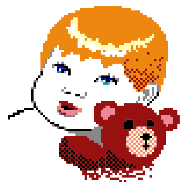 SVG Child with teddy bear