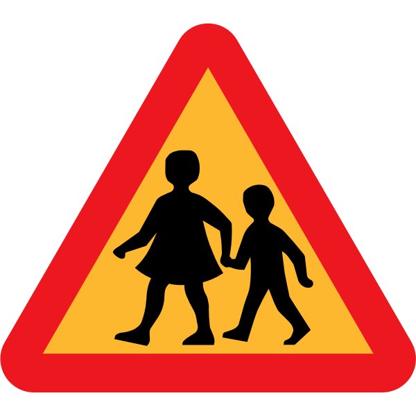 SVG Children crossing road vector sign