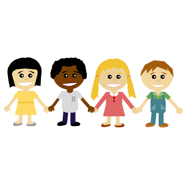 SVG Children holding hands