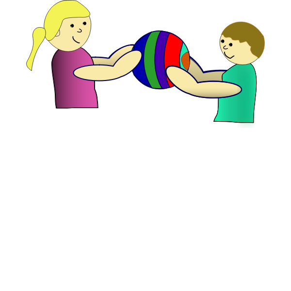 SVG children sharing a ball