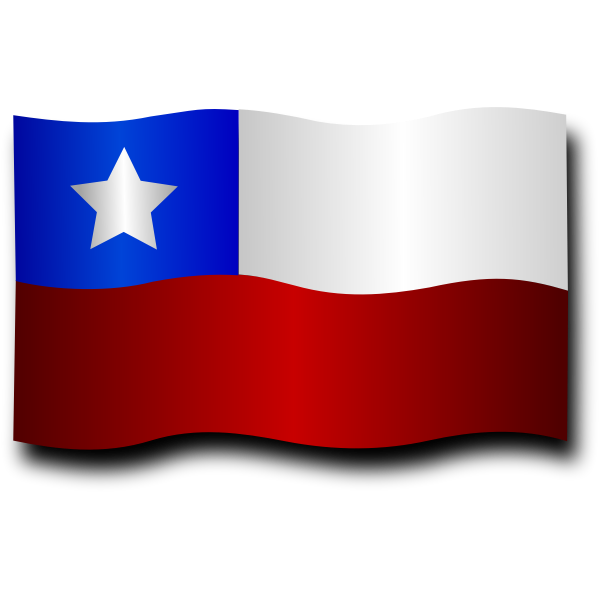 SVG Chilean flag with shadow vector clip art