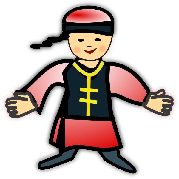 SVG Chinese boy silhouette