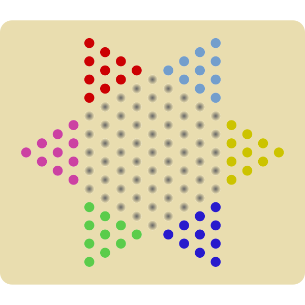 SVG Chinese checkers game board with marbles vector clip art