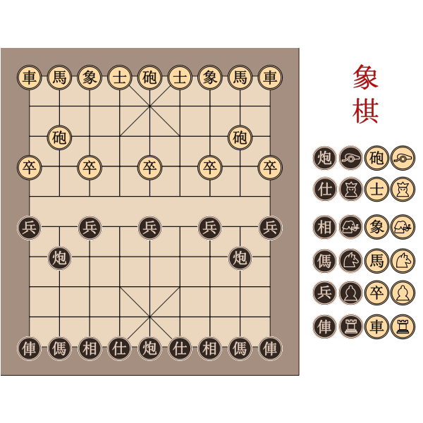 SVG Chinese chessboard vector image