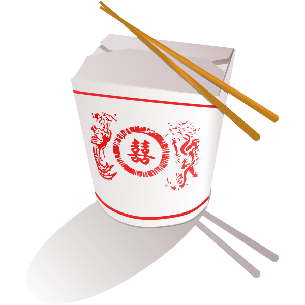SVG Chinese fast food with chopsticks vector image