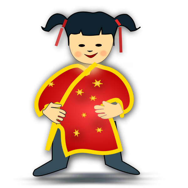 SVG Chinese girl vector