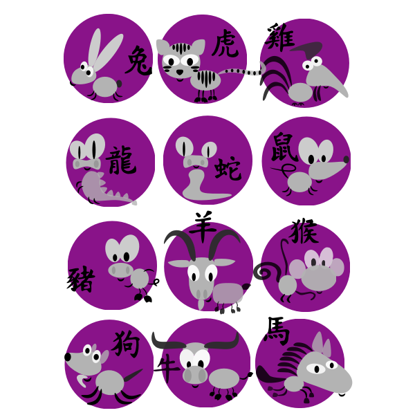 SVG Chinese horoscope animals