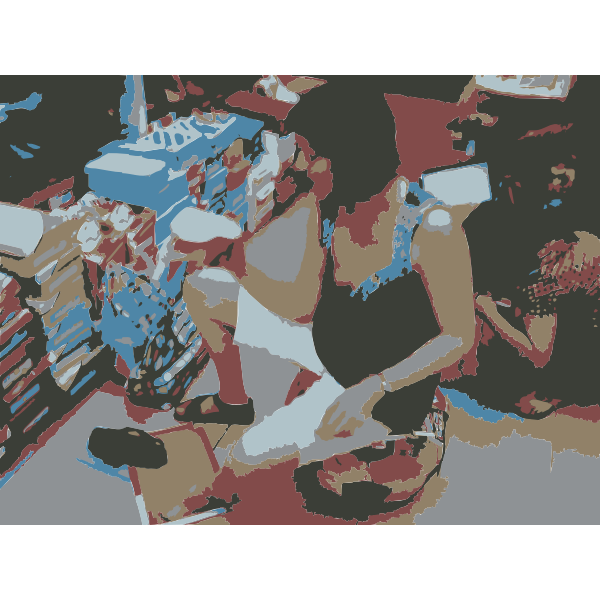 SVG Chinese Lady in Public Market