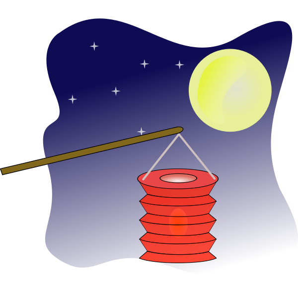 SVG Chinese lantern on moonlight vector graphics