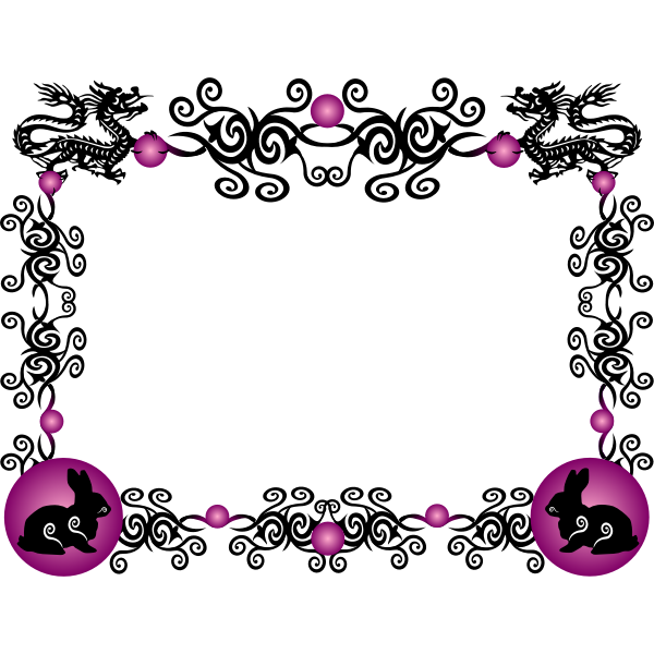 SVG chinese new year border rabbit 1