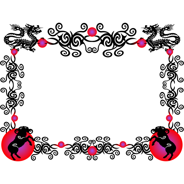 SVG chinese new year border sheep 1