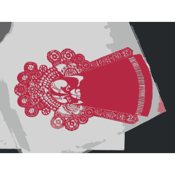 SVG Chinese paper cut style face mask