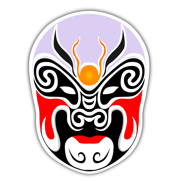 SVG chinese theater masks