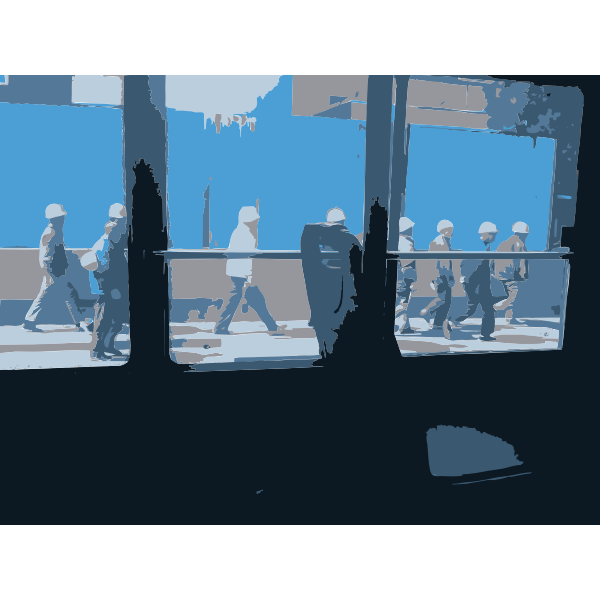 SVG Chinese Workers Walking