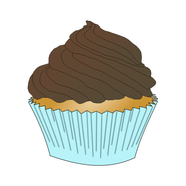 SVG Chocolate frosting cupcake