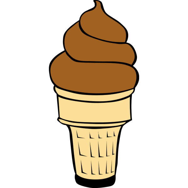 SVG Chocolate ice cream in cone vector image