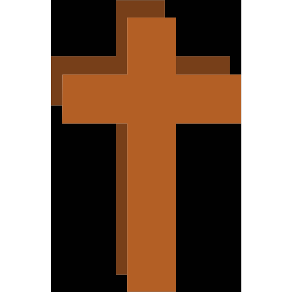 SVG Christian cross with shadow vector drawing