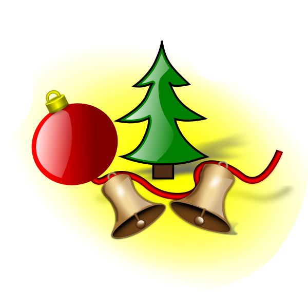 SVG Christmas bells and balls vector