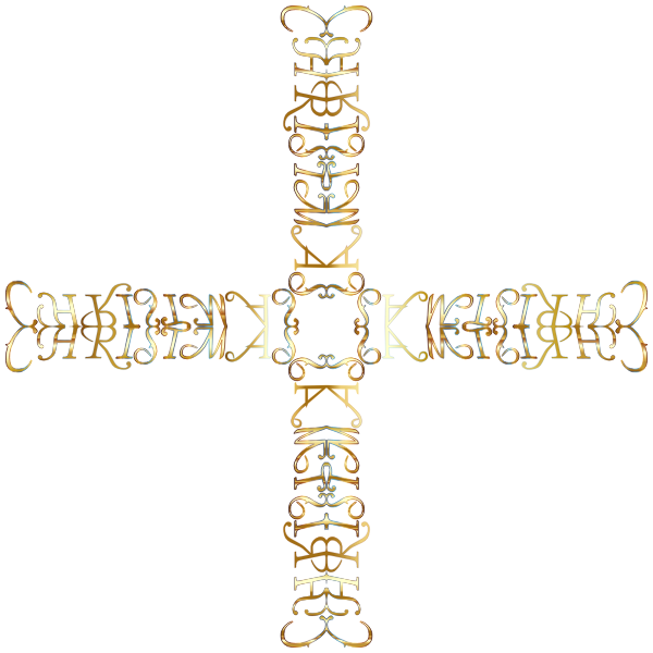 SVG Christmas cross made of gold