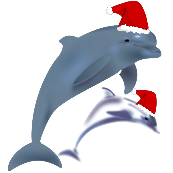 SVG Christmas dolphins