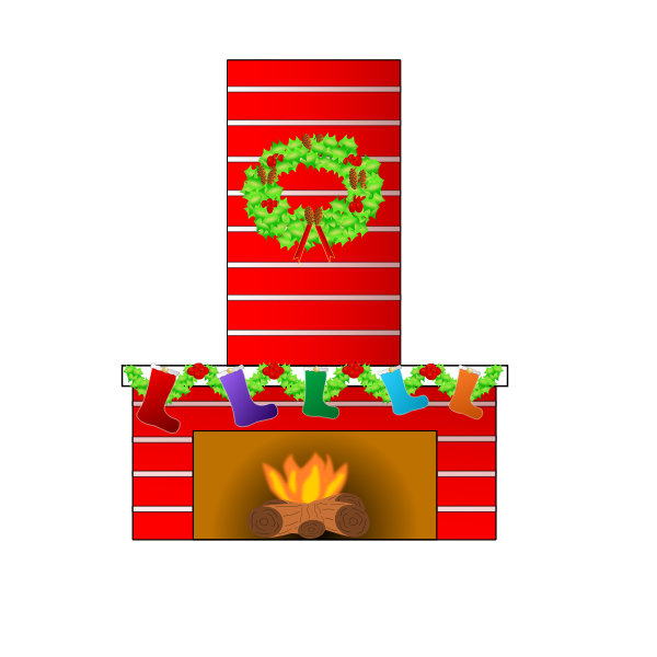 SVG Christmas fireplace vector