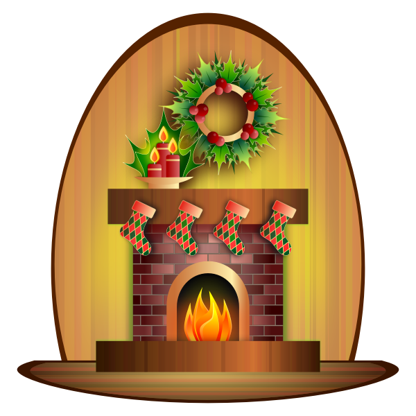 SVG Christmas fireplace vector image