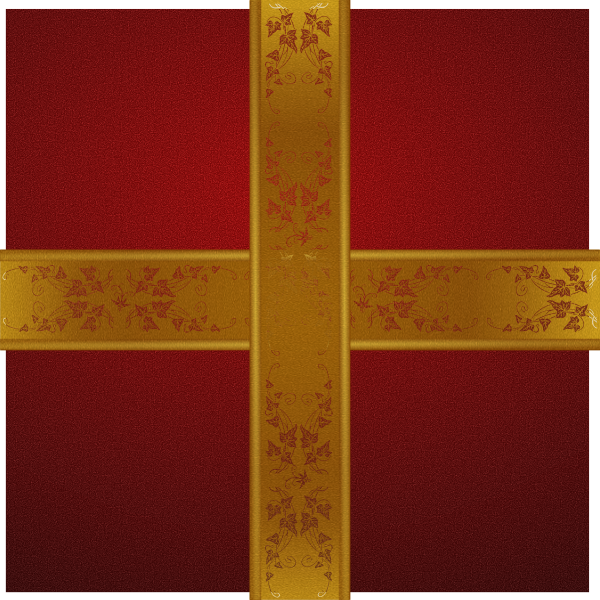 SVG Christmas gift box with decorated gold ribbon vector image