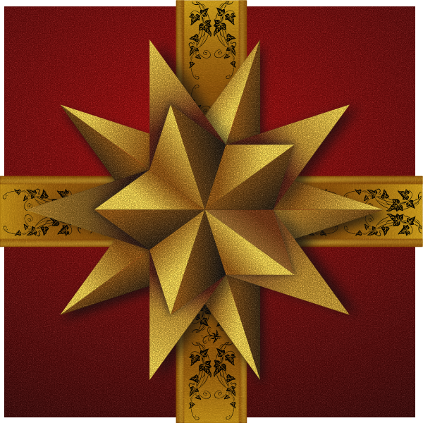 SVG Christmas gift box with decorative golden star vector clip art