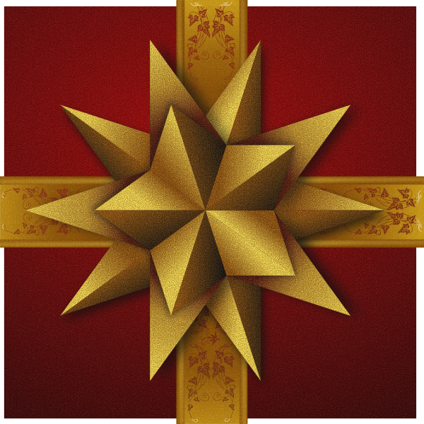 SVG Christmas gift box with double decorative golden star vector image