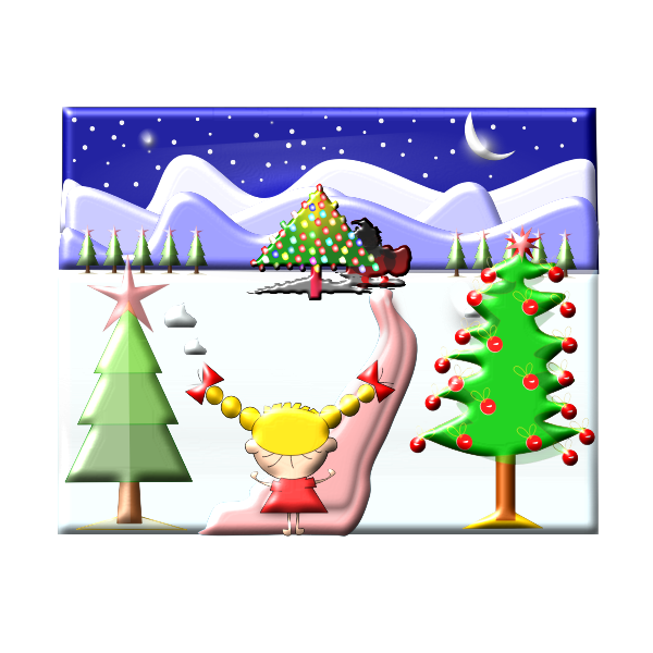 SVG Christmas girl illustration