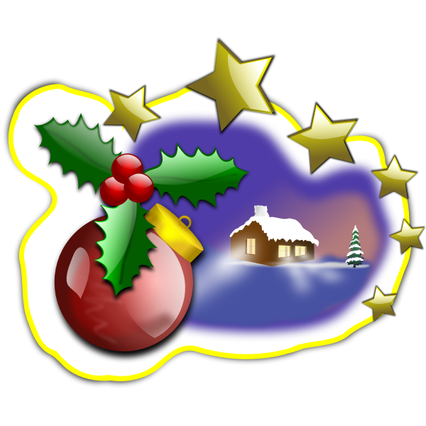 SVG Christmas landscape illustration
