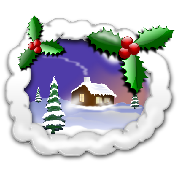 SVG Christmas landscape image
